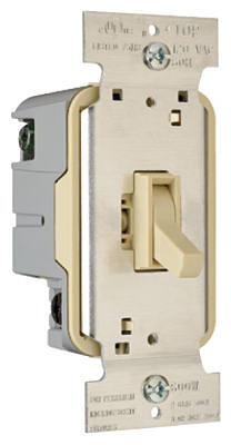 Pass and Seymour 600 Watt Ivory Three Way Toggle Dimmer Switch
