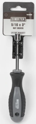 3/8" X 3-1/4" Round Solid Nut Driver With Tpr Handle