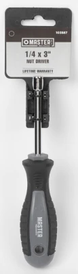 1/4 X 3-1/4 Round Solid Nut Driver With Ergonomic Handle
