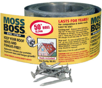 Zinc Moss & Mildew Preventer Roll, 2.67-inch X 50-feet For Roof Protection