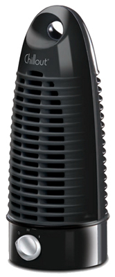 Chillout Personal Tower Fan, Black, 2-speed, Compact Design