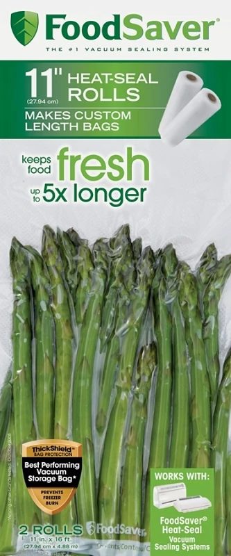 Vacuum Sealer Roll, 11 In. X 16 Ft., 2-pk, Bpa-free, Customizable Size
