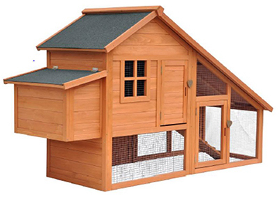 Cedar Chicken Coop With Nesting Box, 77 X 28.7 X 44.5-inches, 2 Doors