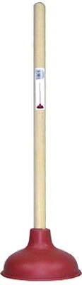 Toilet Plunger, 5" X 18" Wood Handle For Light Duty Use