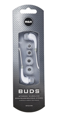 White In-ear Stereo Ear buds With Noise Isolation And Multiple Ear Tips