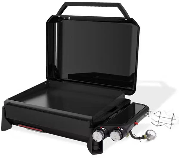 Traveler 22 Inch Portable Liquid Propane Griddle Grill in Black