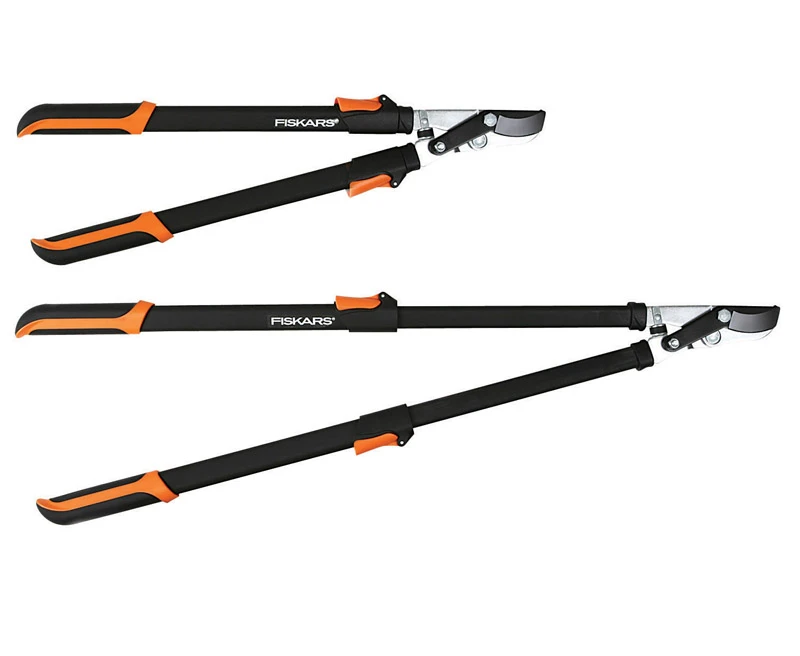 Fiskars Power-lever 25-37 In. Steel Telescoping Lopper Pruners With Forged Blade