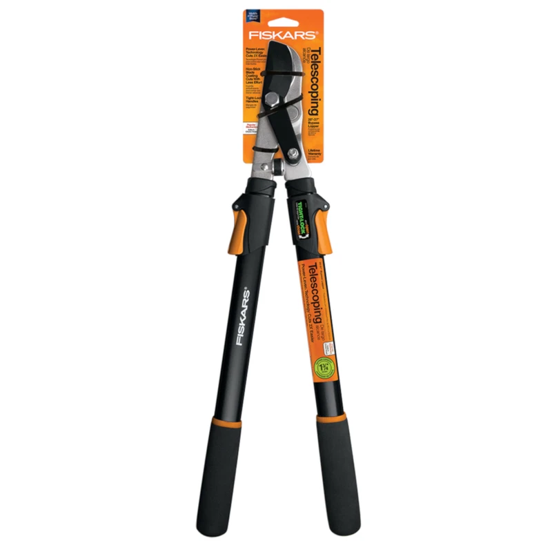 Fiskars Power-lever 25-37 In. Steel Telescoping Lopper Pruners With Forged Blade
