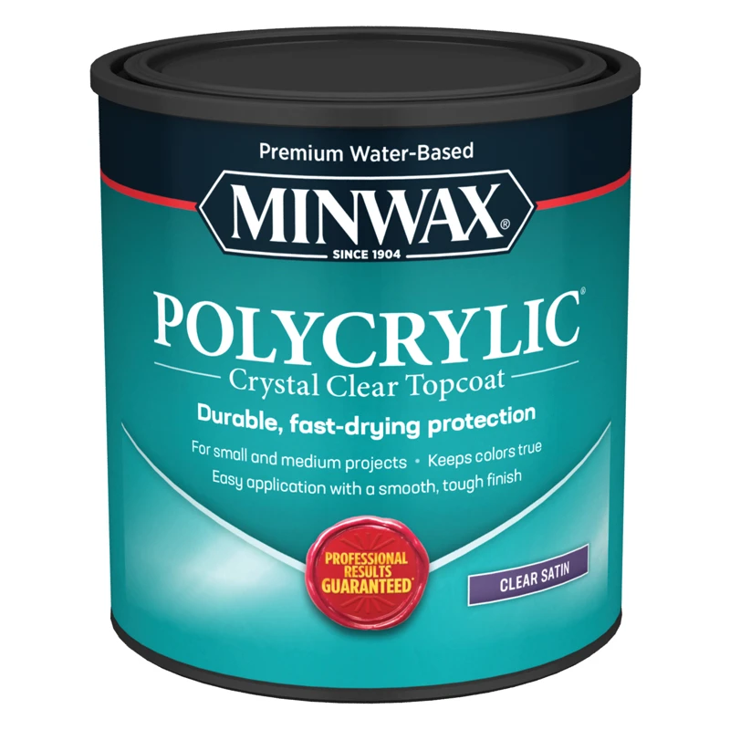 Polycrylic Satin Crystal Clear Water-Based Polyurethane 1 qt