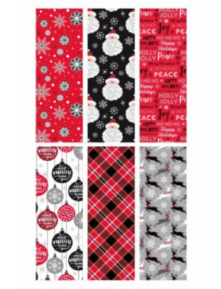 35 Square Feet Contemporary Christmas Wrapping Paper Roll