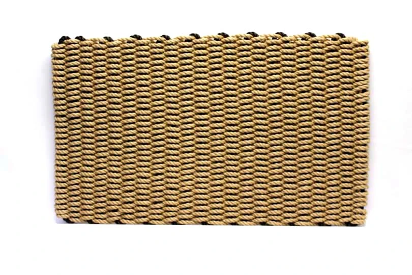 18x30 Nantucket Rope Mat In Beige And Brown - Durable Floor Covering