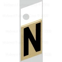 1 Inch Slanted Black And Gold Letters Aluminum Fasteners - Model N