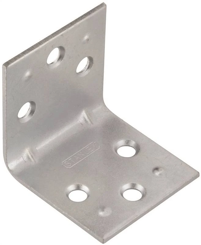 Stanley Double Wide Corner Brace, 1-1/2 in L x 1-1/2 in W, Steel, Zinc Plated