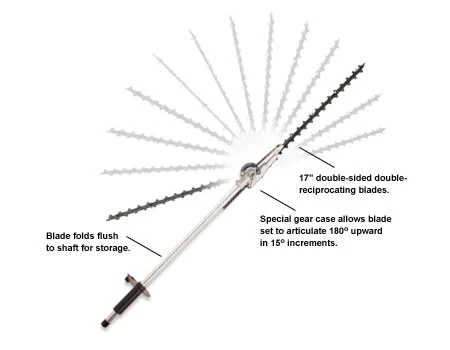 Pas Articulating Hedge Clipper Attachment For Power Equipment