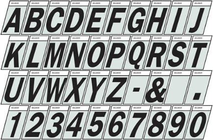 1.5" Reflective Black/silver Mylar Letter 'q' For Outdoor Use