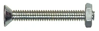 1/4-20 X 3" Fh Stove Bolts With Nut - 134-h F Ms W/n
