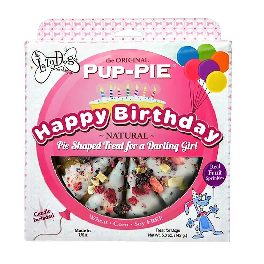 LAZY DOG HAPPY BIRTHDAY PUP-PIE GIRL 5OZ