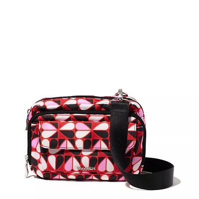 Double Zip Crossbody Geo Heart