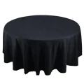 108" RND BLACK TABLECLOTH