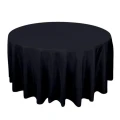 120" RND BLACK TABLECLOTH