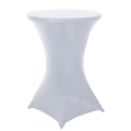 WHITE SPANDEX BISTRO TABLECLOTH