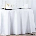 120" RND WHITE TABLECLOTH