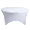 5' RND WHITE SPANDEX TABLECLOTH