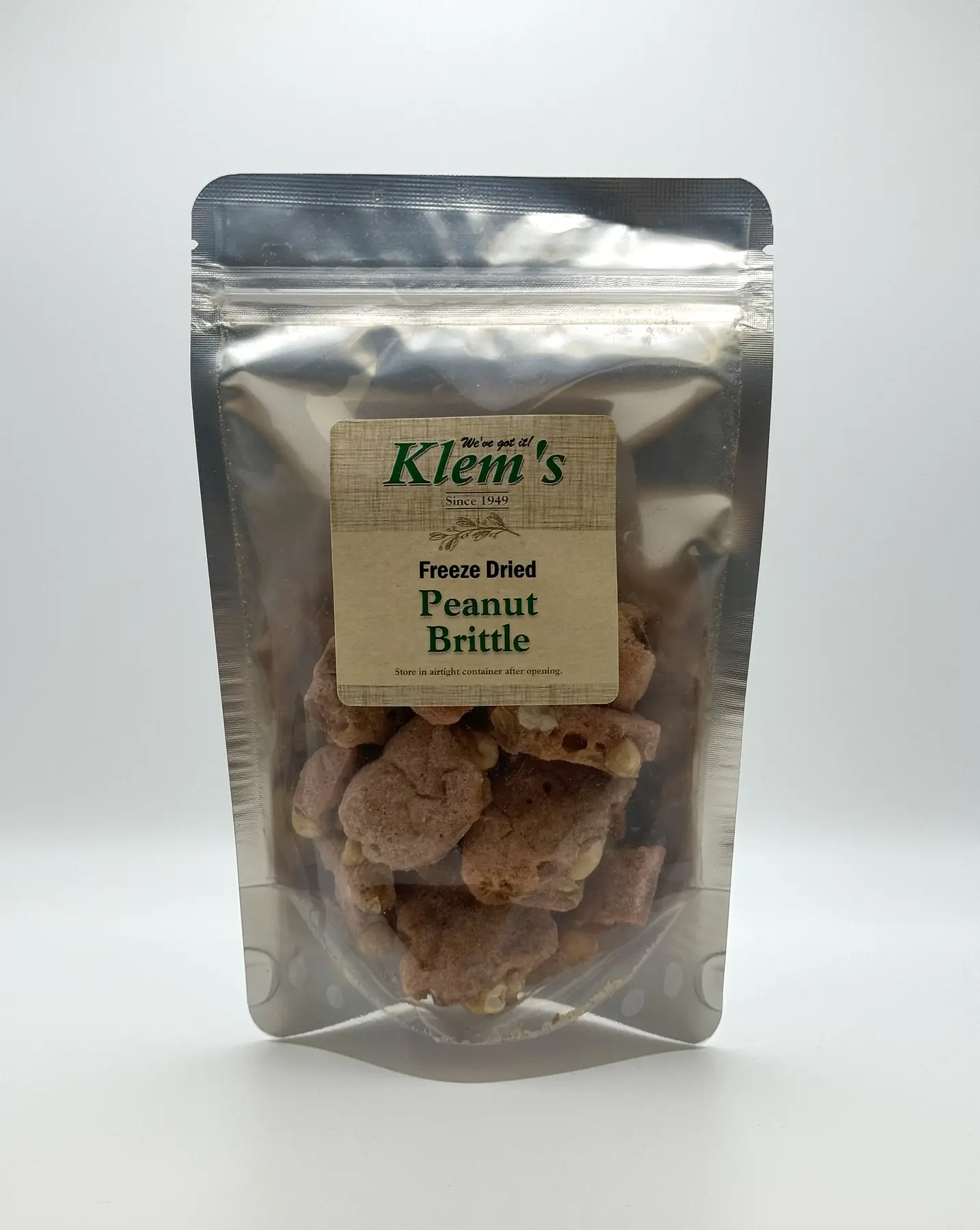 KLEM'S FREEZE DRIED PEANUT BRITTLE 3 OZ