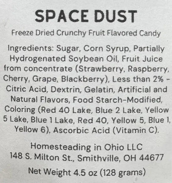 KLEM'S FREEZE DRIED SPACE DUST CANDY 4.5 OZ