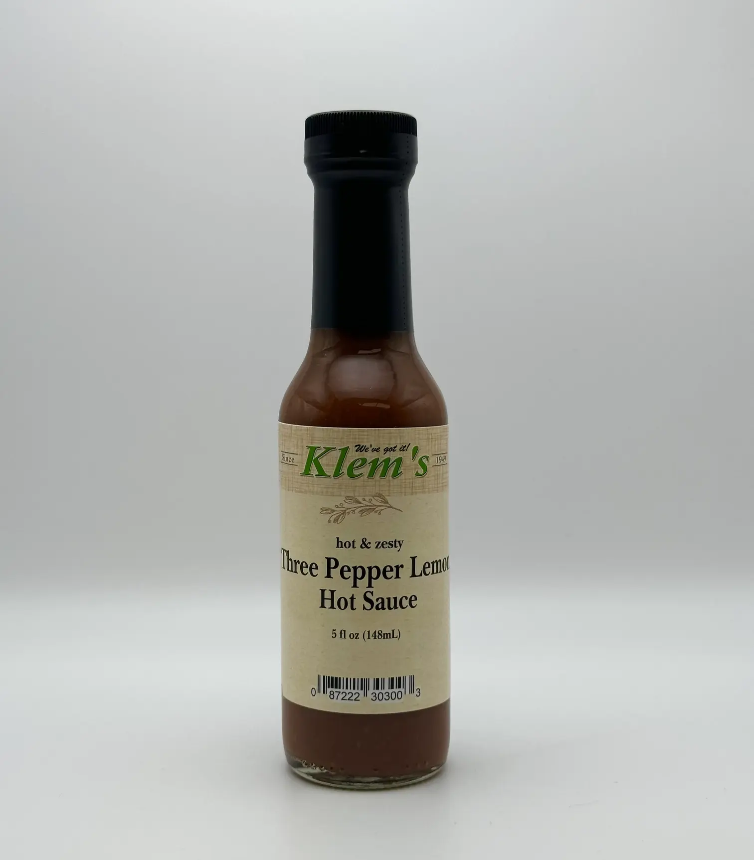 KLEM'S THREE LEMON PEPPER HOT SAUCE 5 OZ
