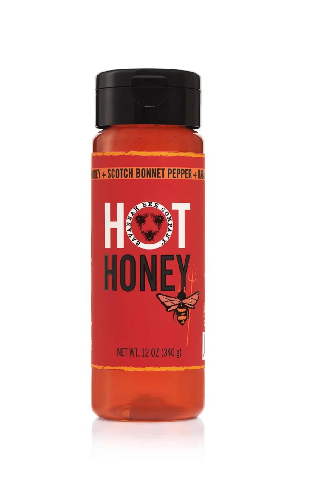 Bee Hot Honey 12 Ounce Bottle - Sweet Wildflower Honey Infused With Peppers