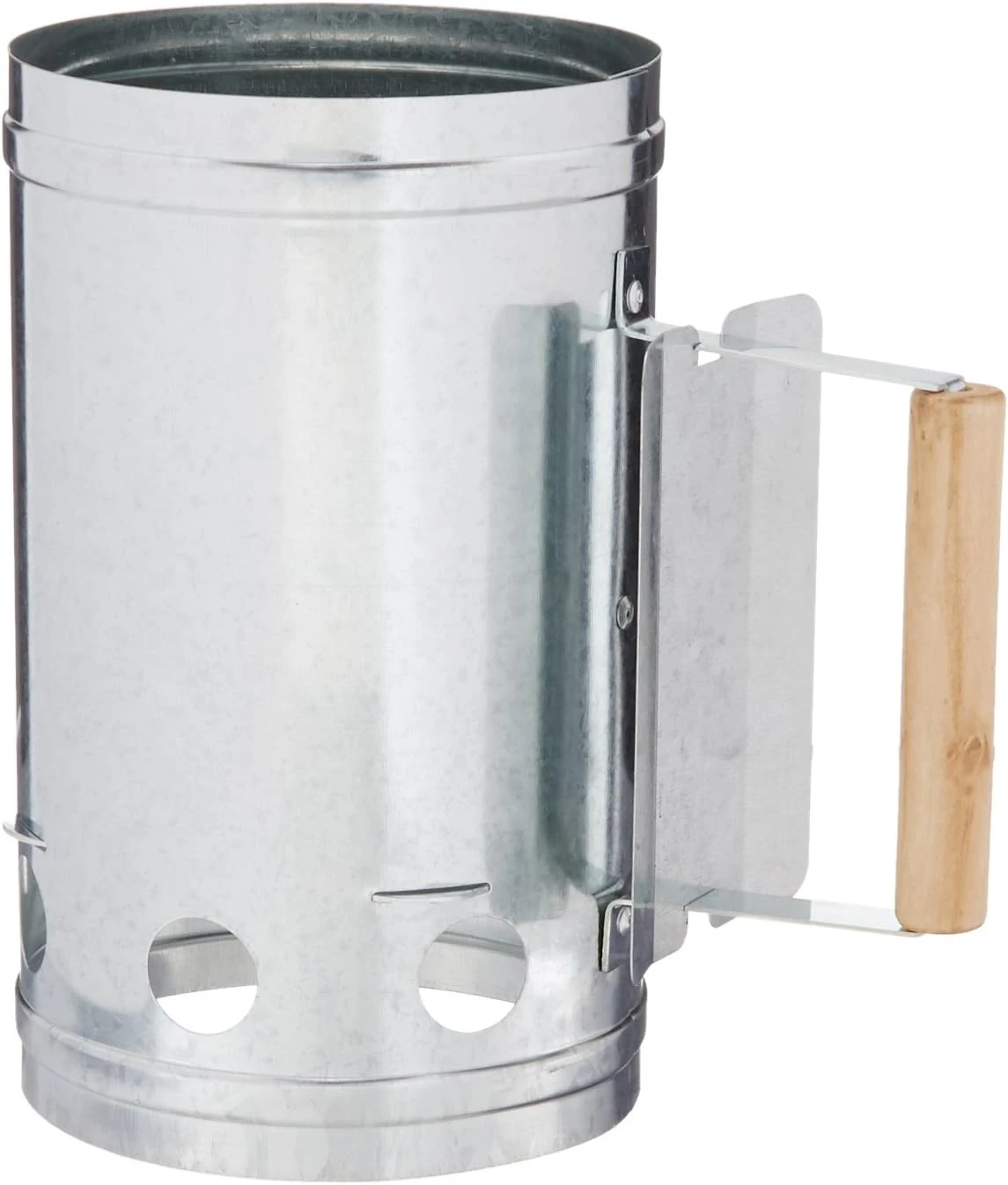 Chimney Starter, Galvanized Steel With Wooden Handle, 6.75 In Diameter, 11 In Height