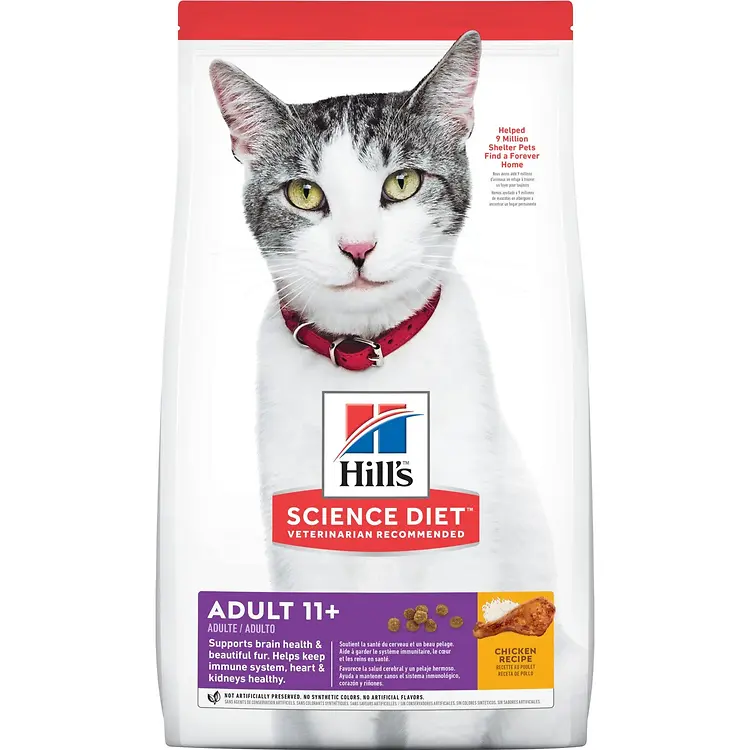 Science Diet Senior 11+ Chicken Recipe Dry Cat Food, 7 Lb Bag