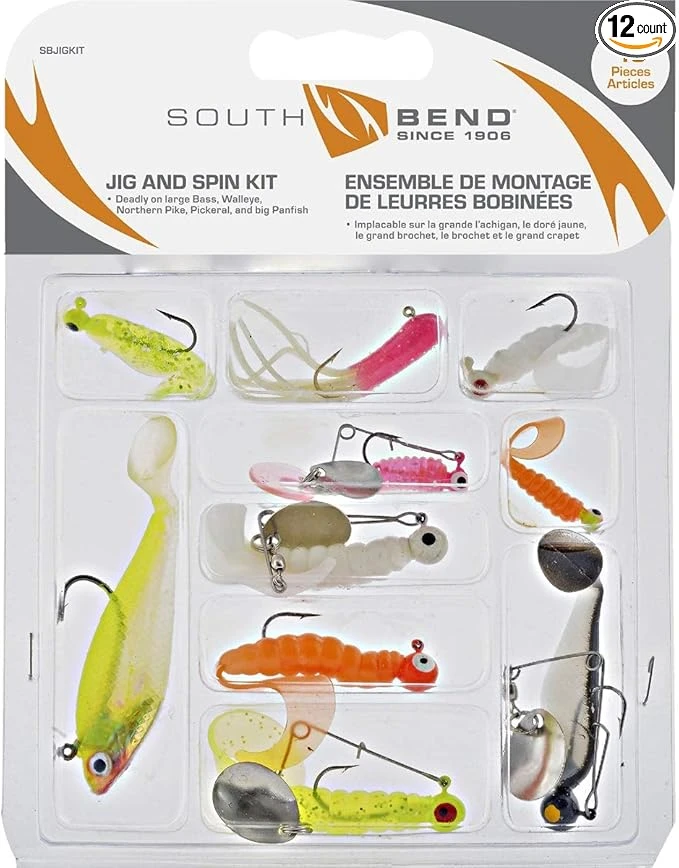 SouthBend 10-Piece Jig & Spin Fishing Lure Kit