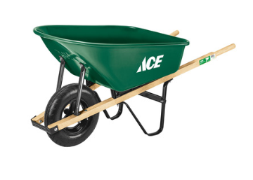 WHEELBARROW GRN STL 6CF