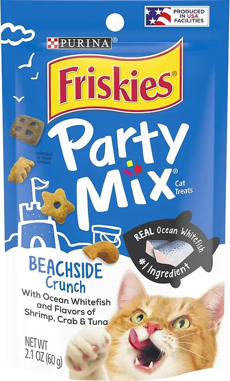 Cat Treats Beachside Party Mix Flavor 2.1 Ounce Resealable Pouch