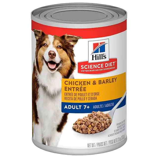 Hill's Science Diet Adult 7+ Chicken & Barley Entr&eacute;e Canned Dog Food, 13 oz, 12-pack