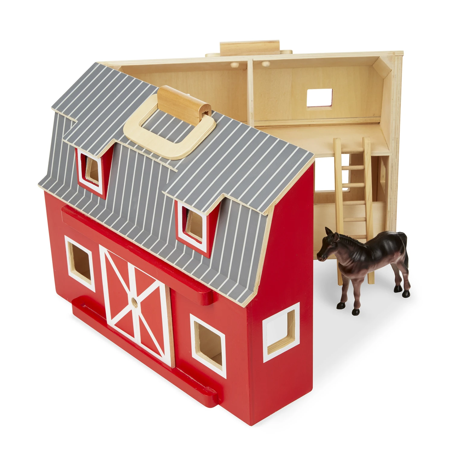 Fold And Go Barn With 7 Farm Animals And Accessories