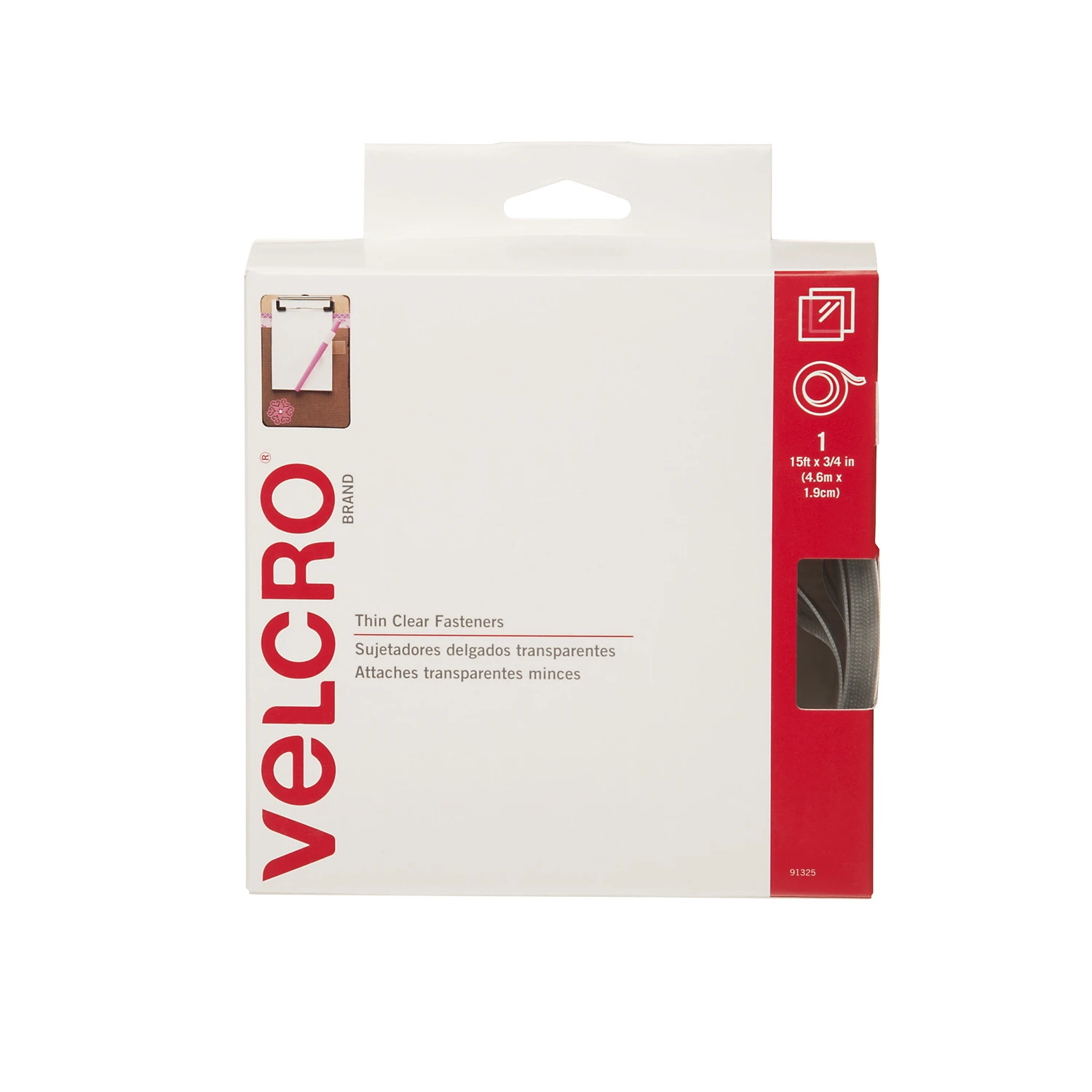 VELCRO Brand 3/4 In. x 15 Ft. Clear Sticky Back Reclosable Hook & Loop Roll