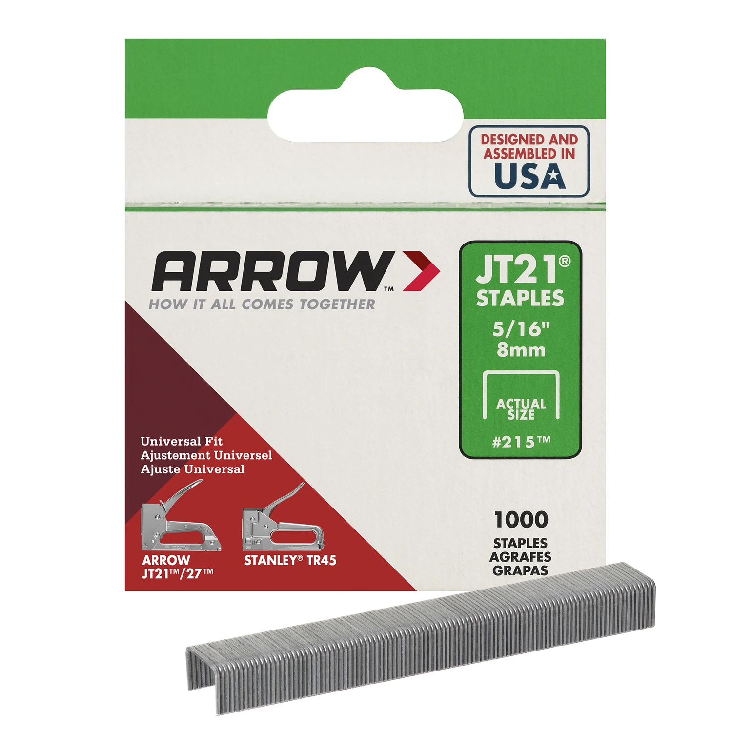 Staples, JT-21, 5/16-In., 1000-Pk.