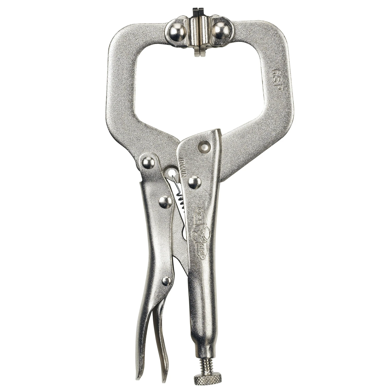 6 In. Locking C-clamp With Swivel Jaws, 2-1/8 In. Capacity