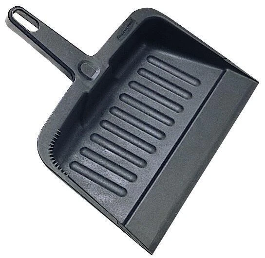 Heavy-duty Dustpan, 12.2 In L X 8.2 In W, Polypropylene, Charcoal
