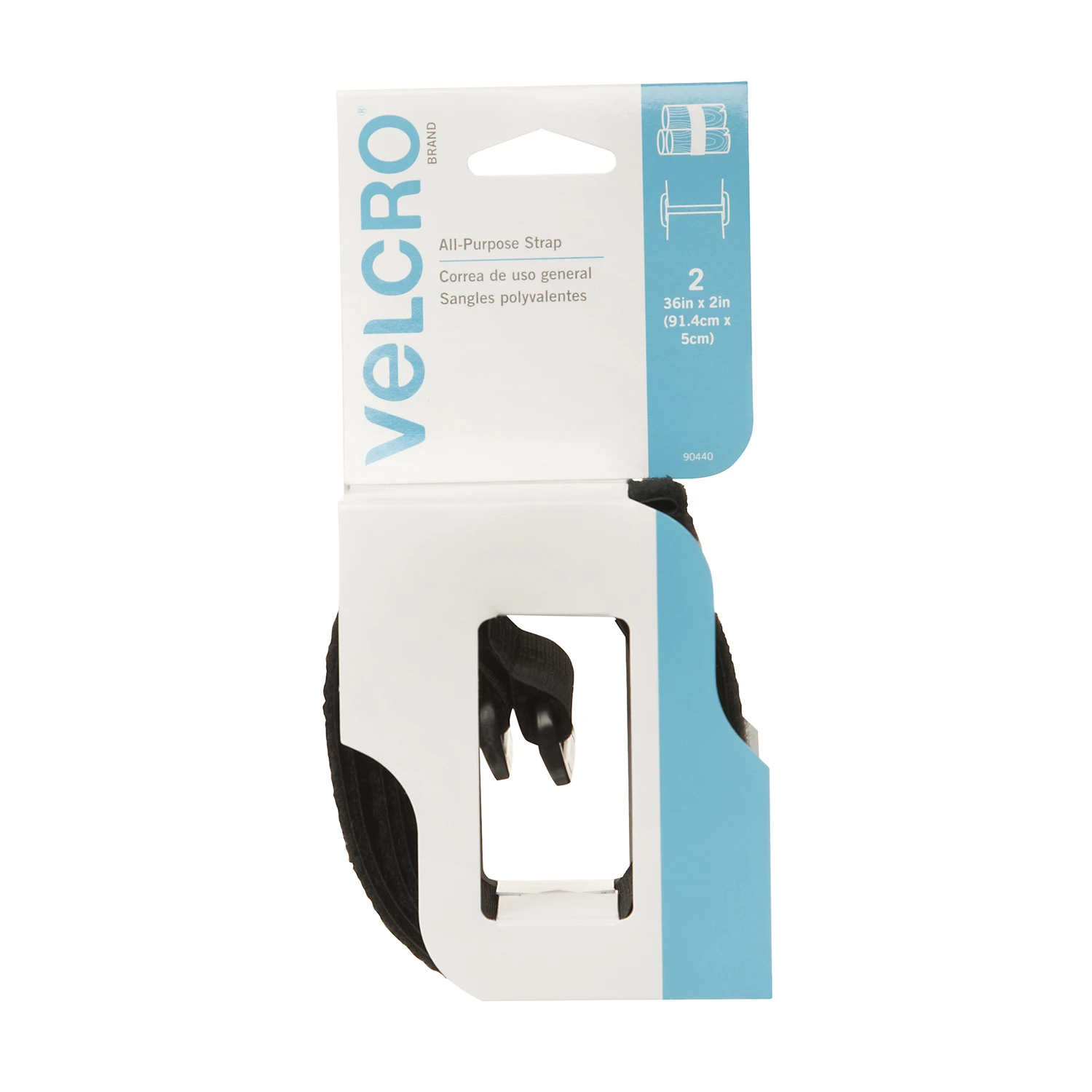 All-Purpose Fastening Straps, Black, 36 x 2 In., 2 Ct.