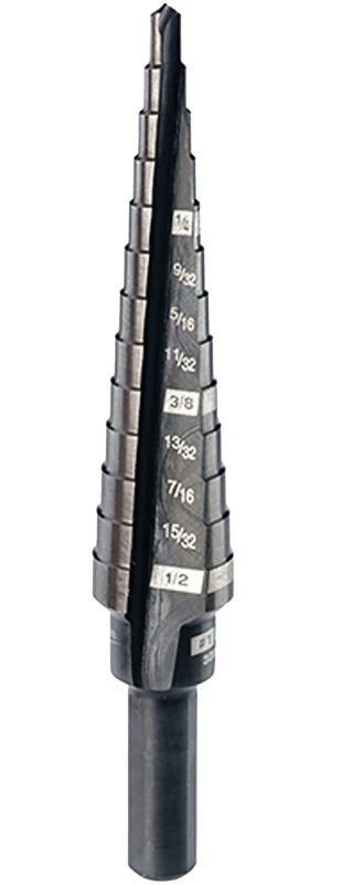 Number One Step Drill Bit, Size Range 1/8 Inch to 1/2 Inch