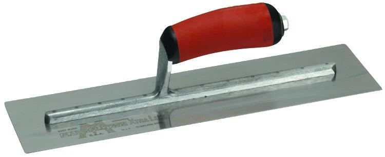4 In. X 14 In. High Carbon Steel Finishing Trowel With Curved Durasoft Handle