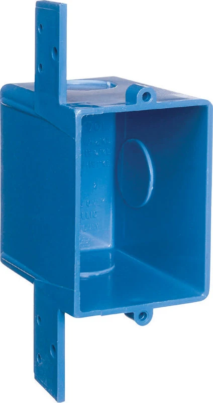 Single Gang ENT Smurf Switch & Outlet Box, Blue, 3 x 2.25 x 3 In.
