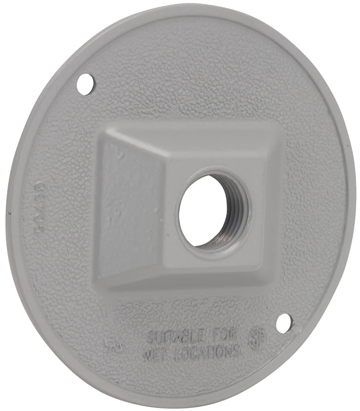 1-outlet Round Gray Cluster Outdoor Box Cover, Model 5193-0
