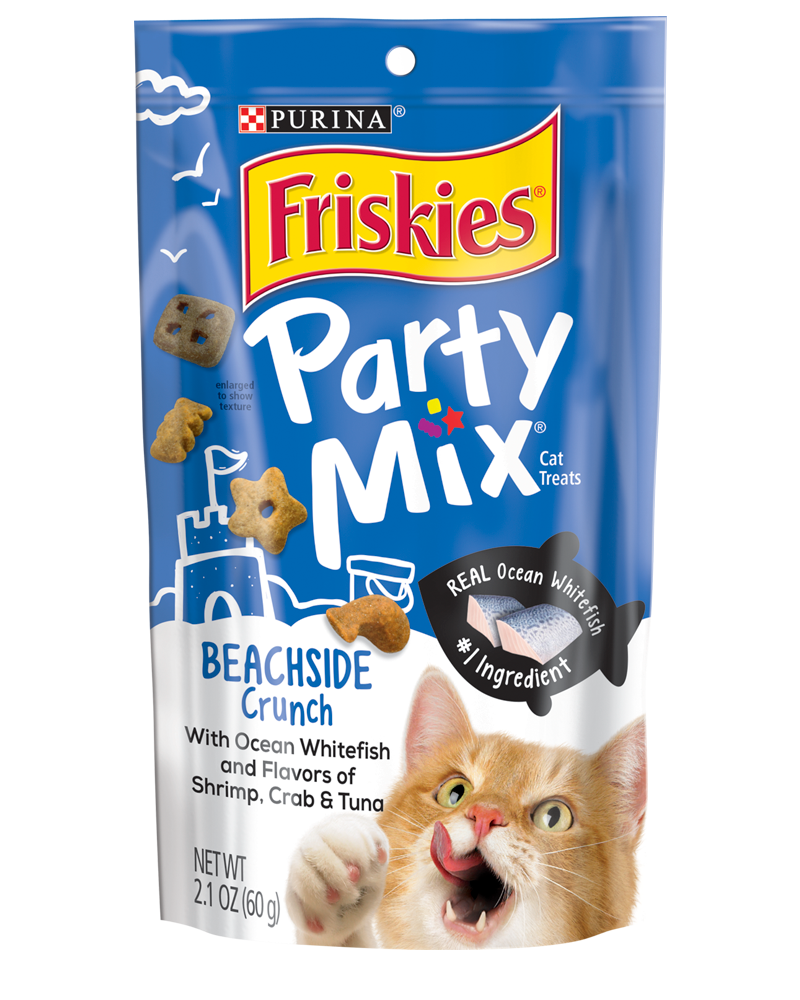Party Mix Beachside Crunch Cat Treats, Shrimp, Crab & Tuna, 2.1 Oz