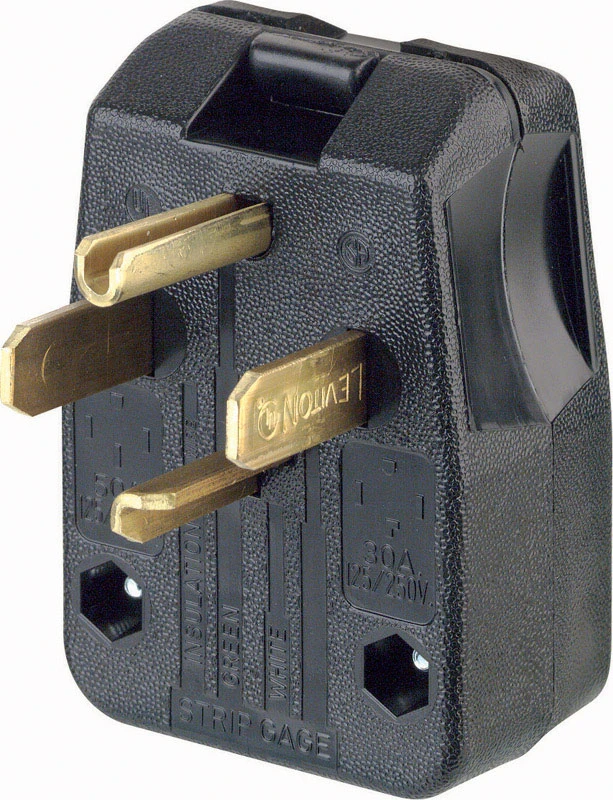 30/50 Amp 3-pole Angle Plug Nema 14-30p/14-50p, Thermoplastic, Black