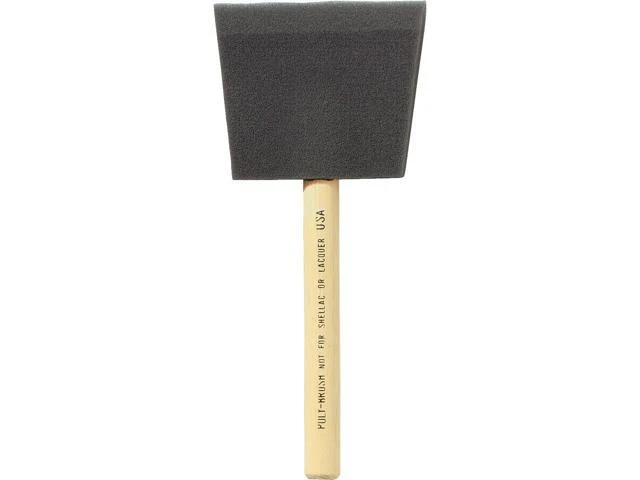 3 Inch Poly Foam Brush With Wood Handle For Paint And Varnish Applications